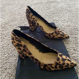 Leopard block heels